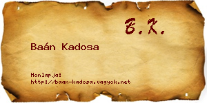 Baán Kadosa névjegykártya
